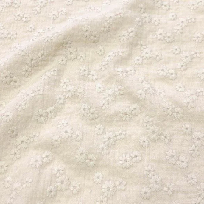 Μπροντερί Μουσελίνα Βαμβακερή (Double Gauze) - Εκρού