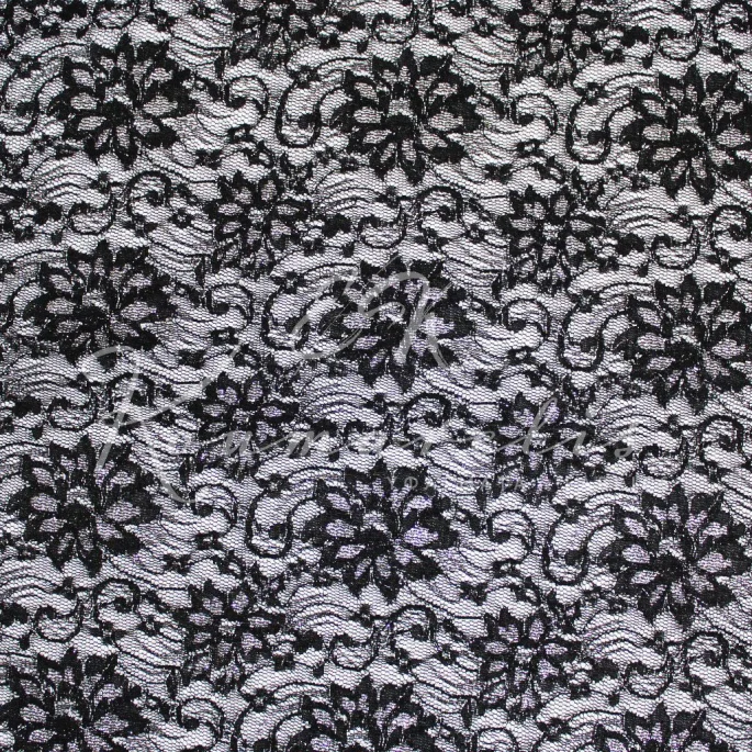 Corded Lace - Black with silvercloth - 2