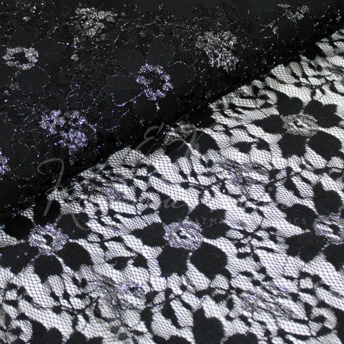 Light Lace - Black with silvercloth